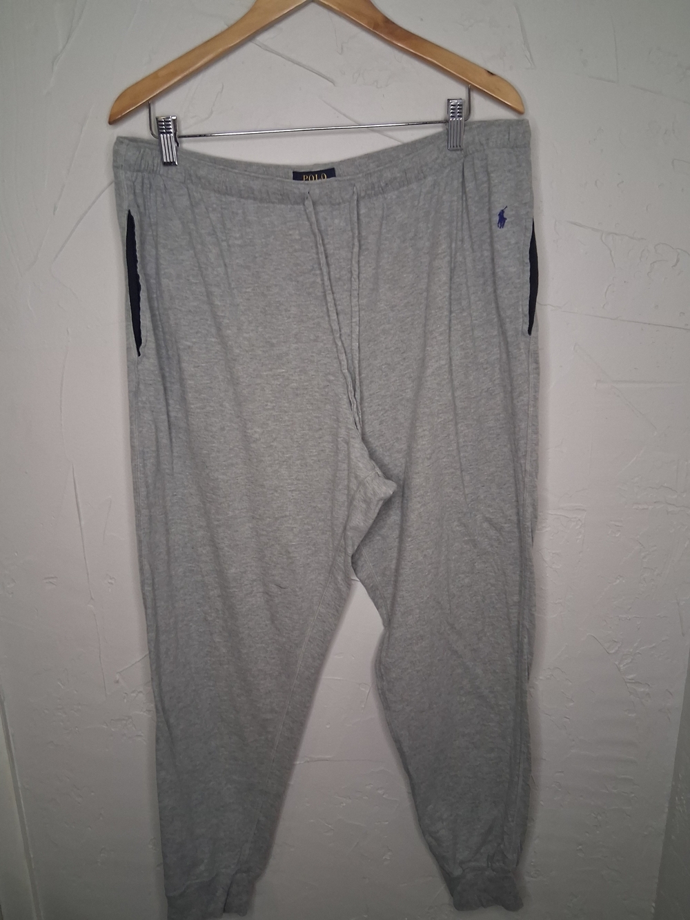 Polo Ralph Lauren Gray Cotton Jogger Lounge Pants Men's XL Embroidered Pony Draw - Picture 2 of 8